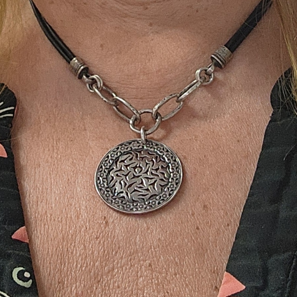 Silpada Sterling Silver And Leather Necklace